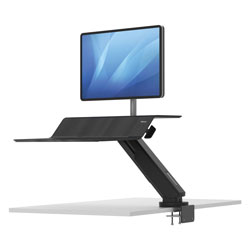 Fellowes Lotus RT Sit-Stand Workstation, 48 in x 30 in x 42.2 in to 49.2 in, Black