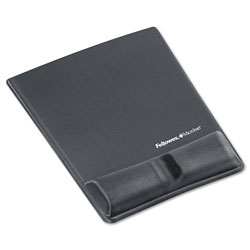 Fellowes Memory Foam Wrist Support with Attached Mouse Pad, 8.25 x 9.87, Graphite