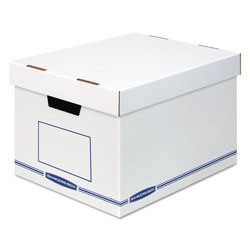 Fellowes Organizer Storage Boxes, X-Large, 12.75 in x 16.5 in x 10.5 in, White/Blue, 12/Carton
