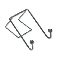 Fellowes Partition Additions Wire Double-Garment Hook, 4 x 5.13 x 6, Over-the Panel Mount, Black