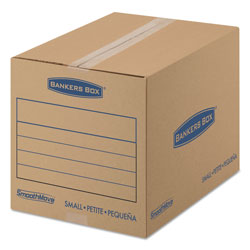 Fellowes SmoothMove Basic Moving Boxes, Regular Slotted Container (RSC), Small, 12 in x 16 in x 12 in, Brown/Blue, 25/Bundle