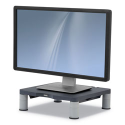 Fellowes Standard Monitor Riser, 13.38 in x 13.63 in x 2 in to 4 in, Graphite, Supports 60 lbs