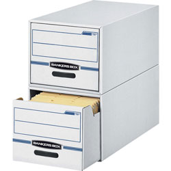 Fellowes STOR/DRAWER Basic Space-Savings Storage Drawers, Letter Files, 14 in x 25.5 in x 11.5 in, White/Blue, 6/Carton