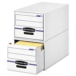 Fellowes STOR/DRAWER Basic Space-Savings Storage Drawers, Legal Files, 16.75 in x 19.5 in x 11.5 in, White/Blue, 6/Carton