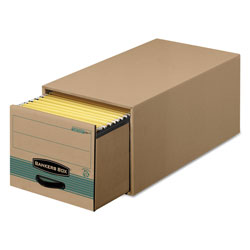 Fellowes STOR/DRAWER STEEL PLUS Extra Space-Savings Storage Drawers, Letter Files, 14 in x 25.5 in x 11.5 in, Kraft/Green, 6/Carton