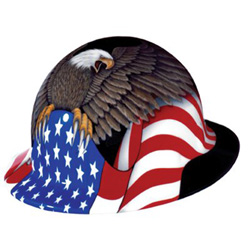 Fibre-Metal SuperEight® E1 Hard Hat, 8 Point Ratchet, Spirit of America