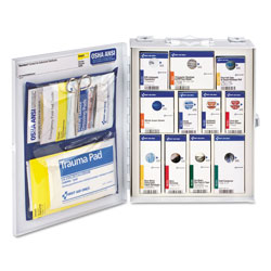 First Aid Only ANSI 2015 SmartCompliance Food Service Cabinet w/o Medication, 25 People, 94 Pieces, Metal Case