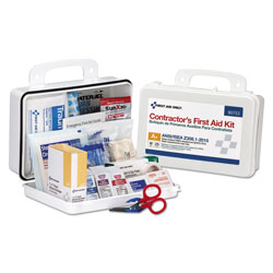First Aid Only Contractor ANSI Class A+ First Aid Kit for 25 People, 128 Pieces, Plastic Case
