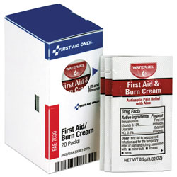 First Aid Only Refill for SmartCompliance General Business Cabinet, Burn Cream, 0.9g Packets, 20/Box