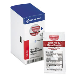 First Aid Only SmartCompliance Burn Cream, 0.9 g Packet, 10/Box