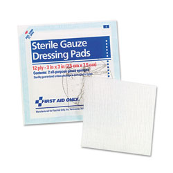 First Aid Only SmartCompliance Gauze Pads, 3 in x 3 in, 5/Pack