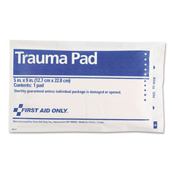 First Aid Only SmartCompliance Trauma Pad, Sterile, 5 x 9