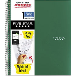Five Star® Wirebound Notebook - 1 Subject(s) - 100 Sheets - 100 Pages - Wire Bound - Forest Green Cover