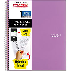 Five Star® Wirebound Notebook - 1 Subject(s)100 Pages - Wire Bound - College Ruled - 8 1/2 in x 11 in - Purple Cover
