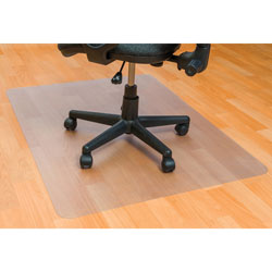Floortex Chairmat, Rectangular, Hard Floor, 48 inWx60 inLx1/10 inH, Clear