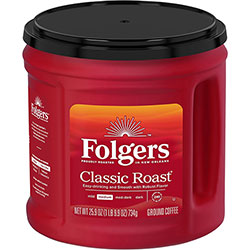 Folgers Classic Roast Ground Coffee - Medium - 25.9 oz - 6 / Carton