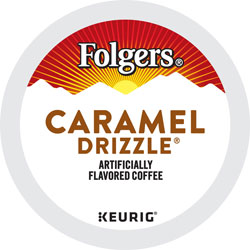 Folgers K-Cup Caramel Drizzle Coffee - Compatible with Keurig Brewer - Medium - 24 / Box