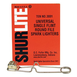 G.C. Fuller Shurlite® Spark Lighter, Universal Single-Flint Round Lighter