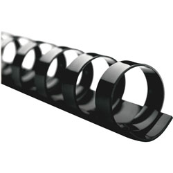 GBC® CombBind Standard Spines, 1/4 in Diameter, 25 Sheet Capacity, Black, 100/Box