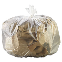 GEN High Density Can Liners, 33 gal, 13 mic, 33 in x 39 in, Natural, 25 Bags/Roll, 10 Rolls/Carton