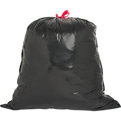 Genuine Joe Black Drawstring Trash Bags, 30 Gallon, 1.05 Mil, 30 in X 32 in, Box of 42