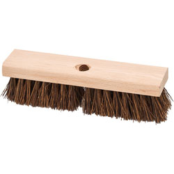 Genuine Joe Deck/Floor Brush - 2 in Palmyra Bristle - 10 in Handle Width - Hardwood Handle - 1 Each - Brown