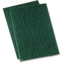 Genuine Joe Heavy-duty Scouring Pad - 3.5 in x 3.5 in Depth - 15/Carton - Polyester Blend - Green