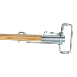 Genuine Joe Metal Sure Grip Mop Handle - 60 in, 1.13 in Diameter - Brown - Metal - 1 / Each