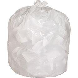 Genuine Joe White Trash Bags, 13 Gallon, 0.85 Mil, 24 in x 31 in, Box of 150
