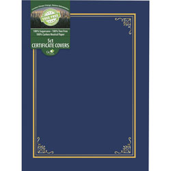 Geographics Certificate/Document Cover, 9.75' x 12.5 in, Navy With Gold Foil, 5/Pack