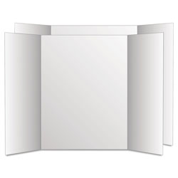 Geographics Too Cool Tri-Fold Poster Board, 28 x 40, White/White, 12/Carton