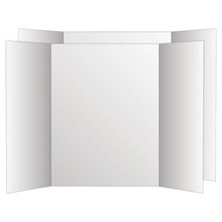 Geographics Two Cool Tri-Fold Poster Board, 36 x 48, White/White, 6/Carton