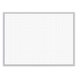 Ghent MFG 1 x 1 Grid Magnetic Whiteboard, 36 x 24, White/Gray Surface, Satin Aluminum Frame
