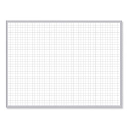 Ghent MFG 1 x 1 Grid Magnetic Whiteboard, 72.5 x 48.5, White/Gray Surface, Satin Aluminum Frame