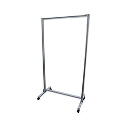 Ghent MFG Acrylic Mobile Divider, 38.5 in x 23.75 in x 74.19 in, Acrylic; Aluminum, Clear