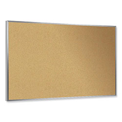 Ghent MFG Aluminum-Frame Natural Corkboard, 24 x 18, Tan Surface, Satin Aluminum Frame