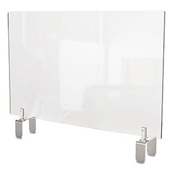 Ghent MFG Clear Partition Extender with Attached Clamp, 29 x 3.88 x 18, Thermoplastic Sheeting