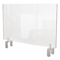 Ghent MFG Clear Partition Extender with Attached Clamp, 36 x 3.88 x 18, Thermoplastic Sheeting