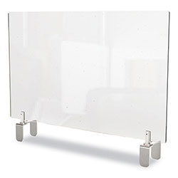 Ghent MFG Clear Partition Extender with Attached Clamp, 29 x 3.88 x 30, Thermoplastic Sheeting