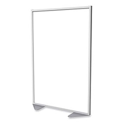 Ghent MFG Floor Partition with Aluminum Frame, 48.06 x 2.04 x 71.86, White