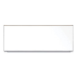 Ghent MFG Magnetic Porcelain Whiteboard with Satin Aluminum Frame and Map Rail, 144.59 x 60.47, White Surface