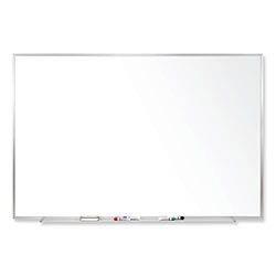 Ghent MFG Magnetic Porcelain Whiteboard with Satin Aluminum Frame, 120.5 x 48.5, White Surface