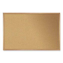 Ghent MFG Natural Cork Bulletin Board with Frame, 46.5 x 36, Tan Surface, Natural Oak Frame