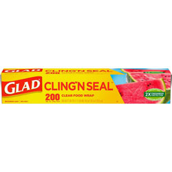 Glad ClingWrap Plastic Wrap - 11.63 in x 198 ft Length - Moisture Proof, BPA Free, Microwave Safe - Plastic - Clear