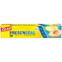Glad Press'n Seal Food Plastic Wrap - 11.80 in x 71.10 ft Length - Durable, Freezer Safe, Microwave Safe, Cutting Edge - Plastic - Clear