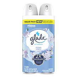 Glade Air Freshener, Clean Linen Scent, 8.3 oz, 2/Pack, 3Packs/Carton