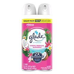 Glade Air Freshener, Tropical Blossoms Scent, 8.3 oz, 2/Pack, 3 Packs/Carton