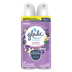 Glade Air Freshener, Lavender & Vanilla, Scent, 8.3 oz Aerosol Spray, 2/Pack, 3 Packs/Carton