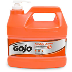 Gojo Natural Orange Pumice Hand Cleaner with Pump Dispenser, Gallon Bottle