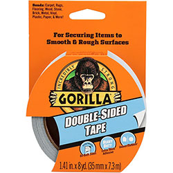 Gorilla Glue Double-Sided Tape - 24 ft Length x 1.40 in Width - 1 Roll - Gray